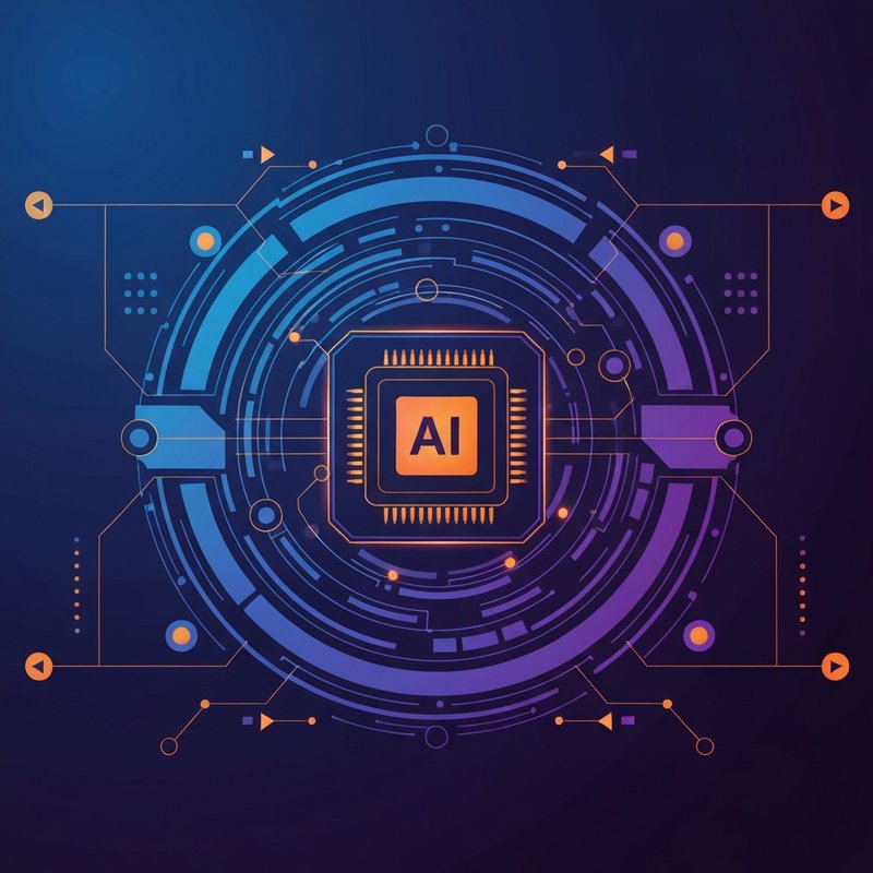 Hình ảnh trừu tượng về chip ESP32 và kết nối AI