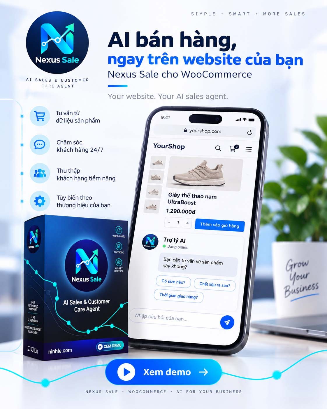 Nexus Sale – Trợ lý bán hàng và chăm sóc khách hàng AI cho WooCommerce - Hình ảnh 3